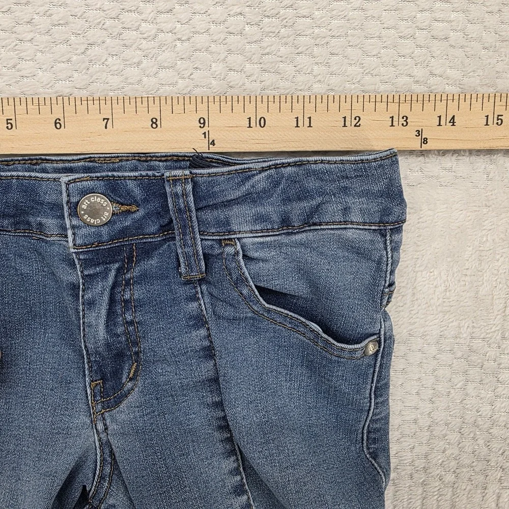Art Class Girls Flare Jeans Blue Denim Mid Rise Size 14 Adjustable Waist Stretch